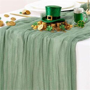 Sage Green Table Runner Cheesecloth 10FT Boho Rustic Wedding Party Home Decor